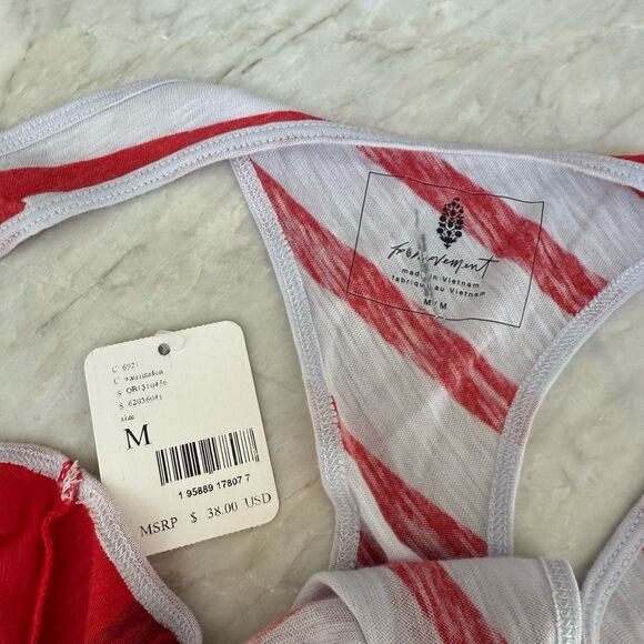 Free People cotton blend Keep Rolling Racerback Tank Top Size M NWT - Picture 6 of 9